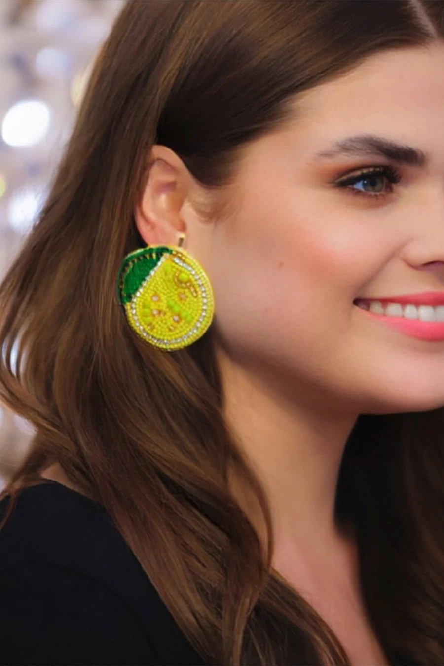 Lemon Drop Beaded Earrings - Amyliz Collections