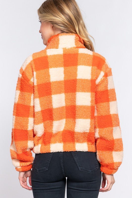 Pumpkin Pop Faux Fur Jacket - Amyliz Collections