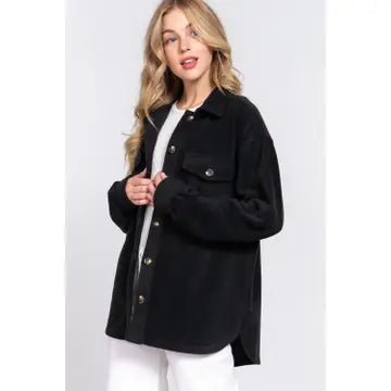 Front Pocket Fleece Jacket - Amyliz Collections