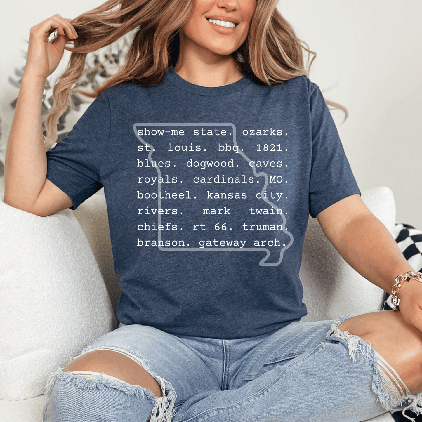Missouri Words Navy Tee - Amyliz Collections