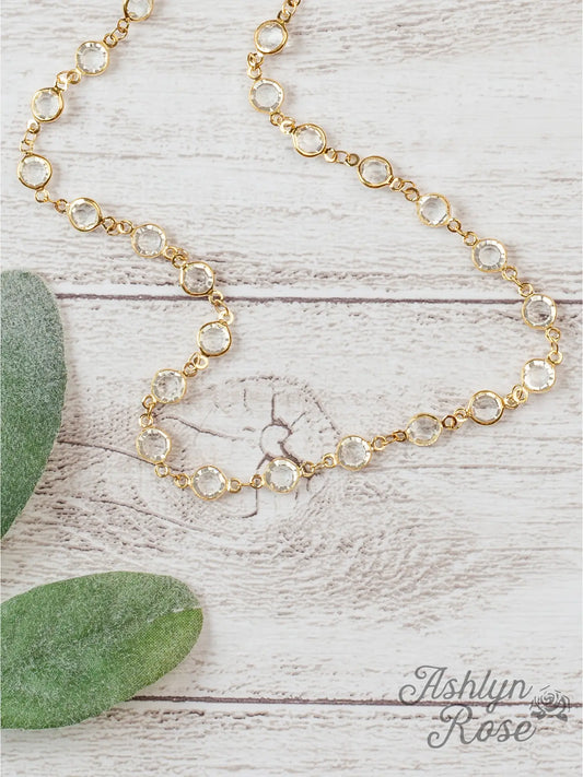 Magic Glass Gold and Crystal Necklace - Amyliz Collections