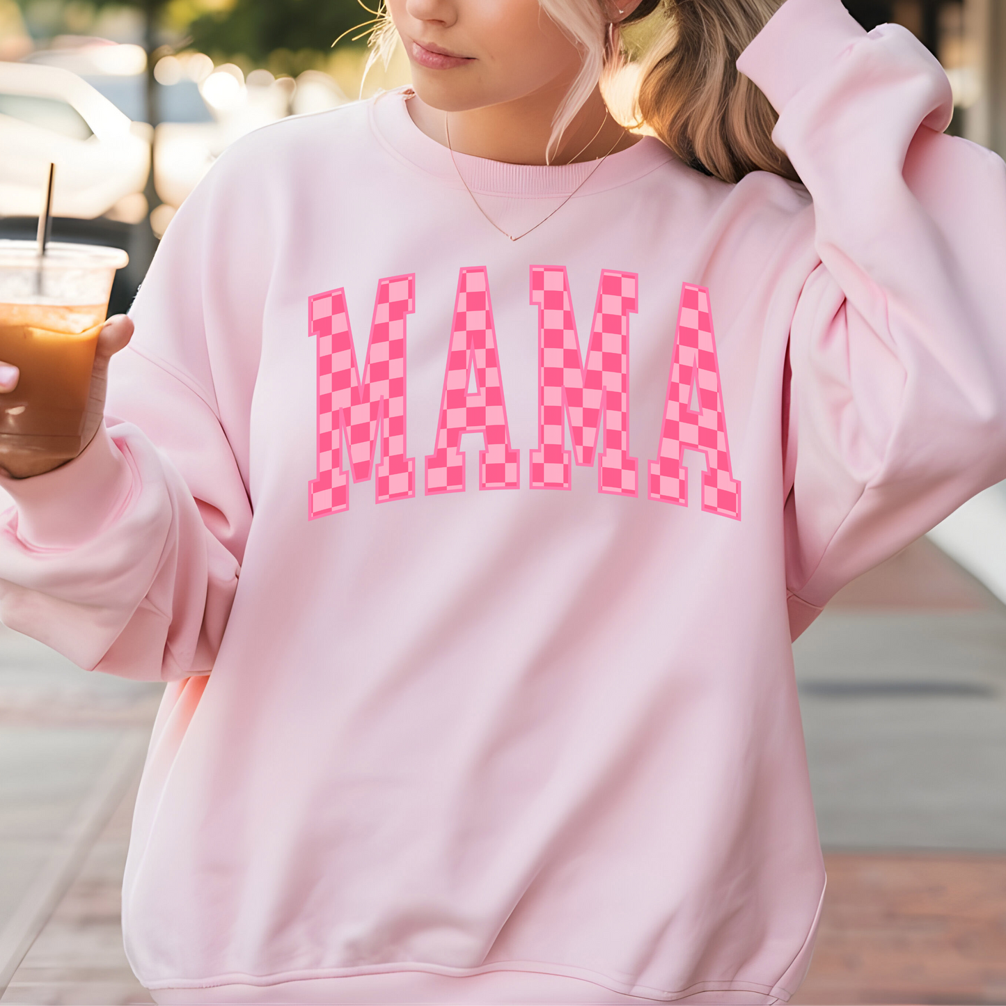 Checkered Mama Crewneck
