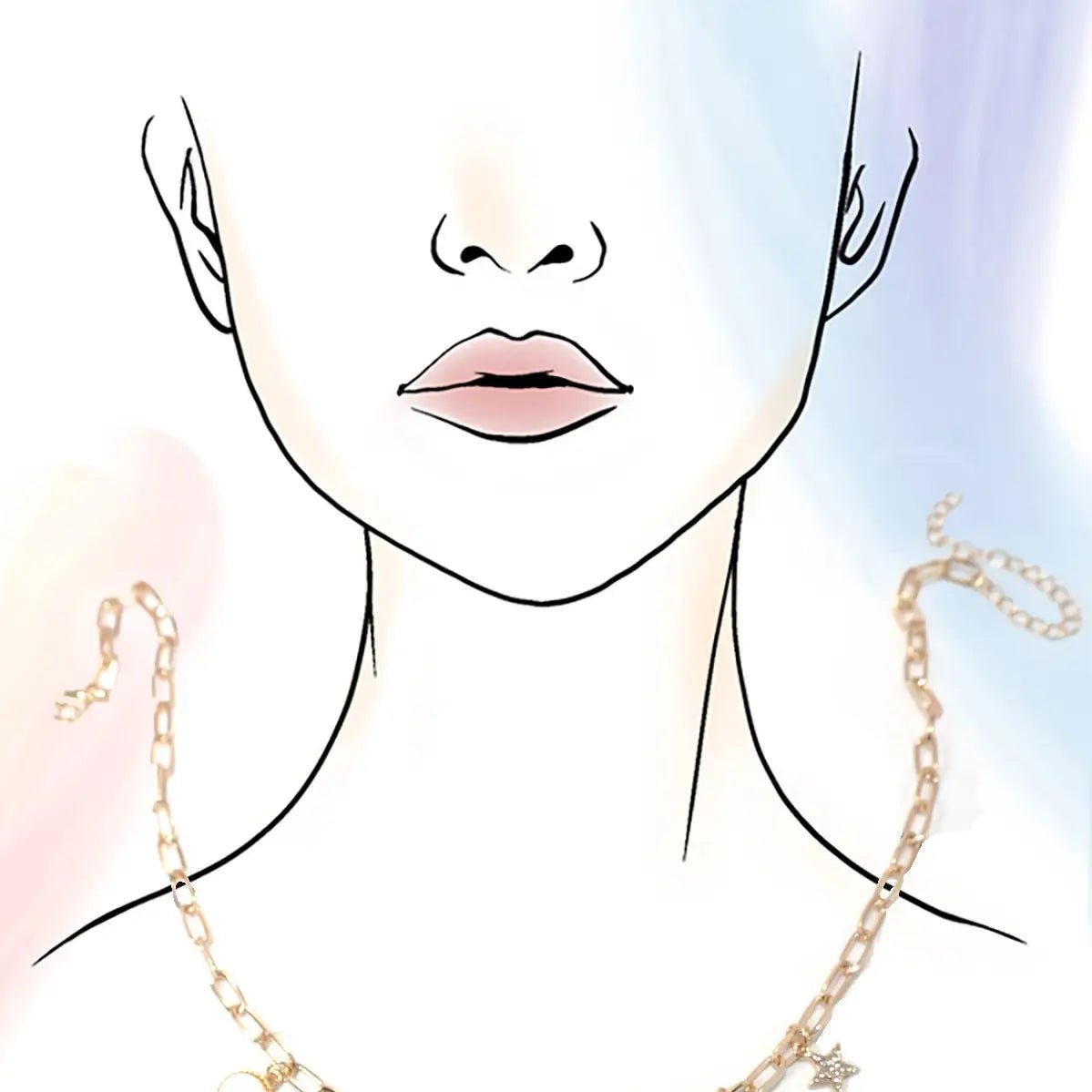 Multi Charm Link Chain Necklace - Amyliz Collections