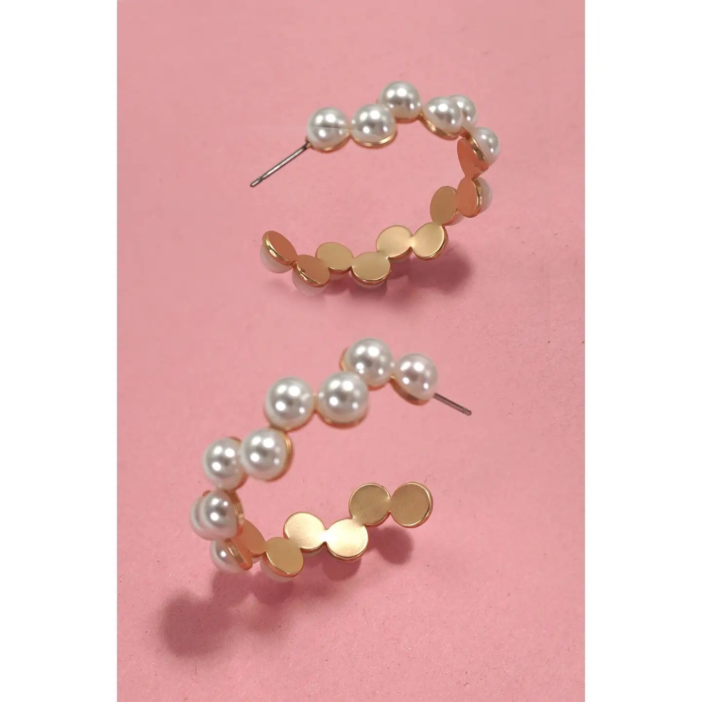Pearl Zig Zag Hoop Earrings - Amyliz Collections