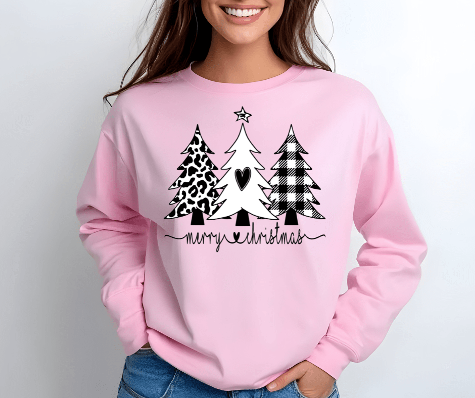 Pink Plaid Trees Long Sleeve Tee (IS) - Amyliz Collections