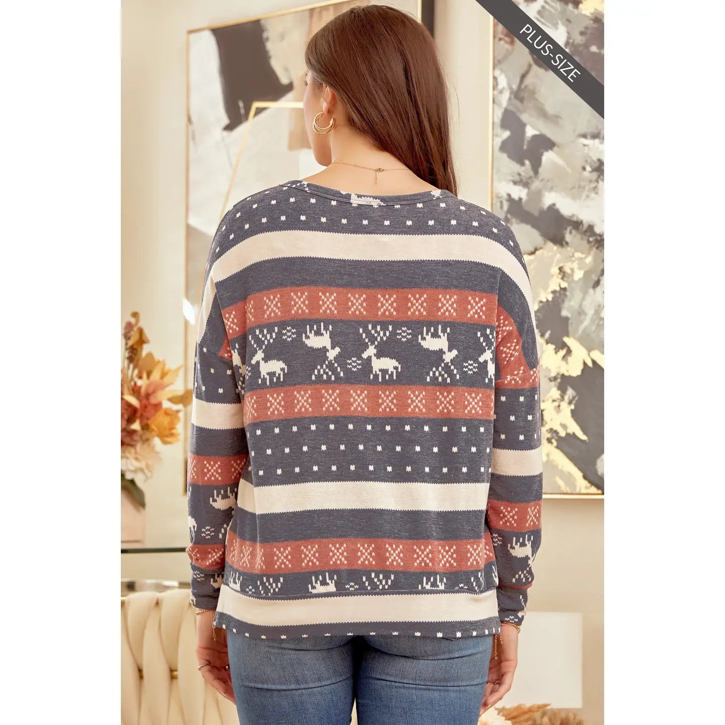 Plus Christmas Pull Over Sweater - Amyliz Collections
