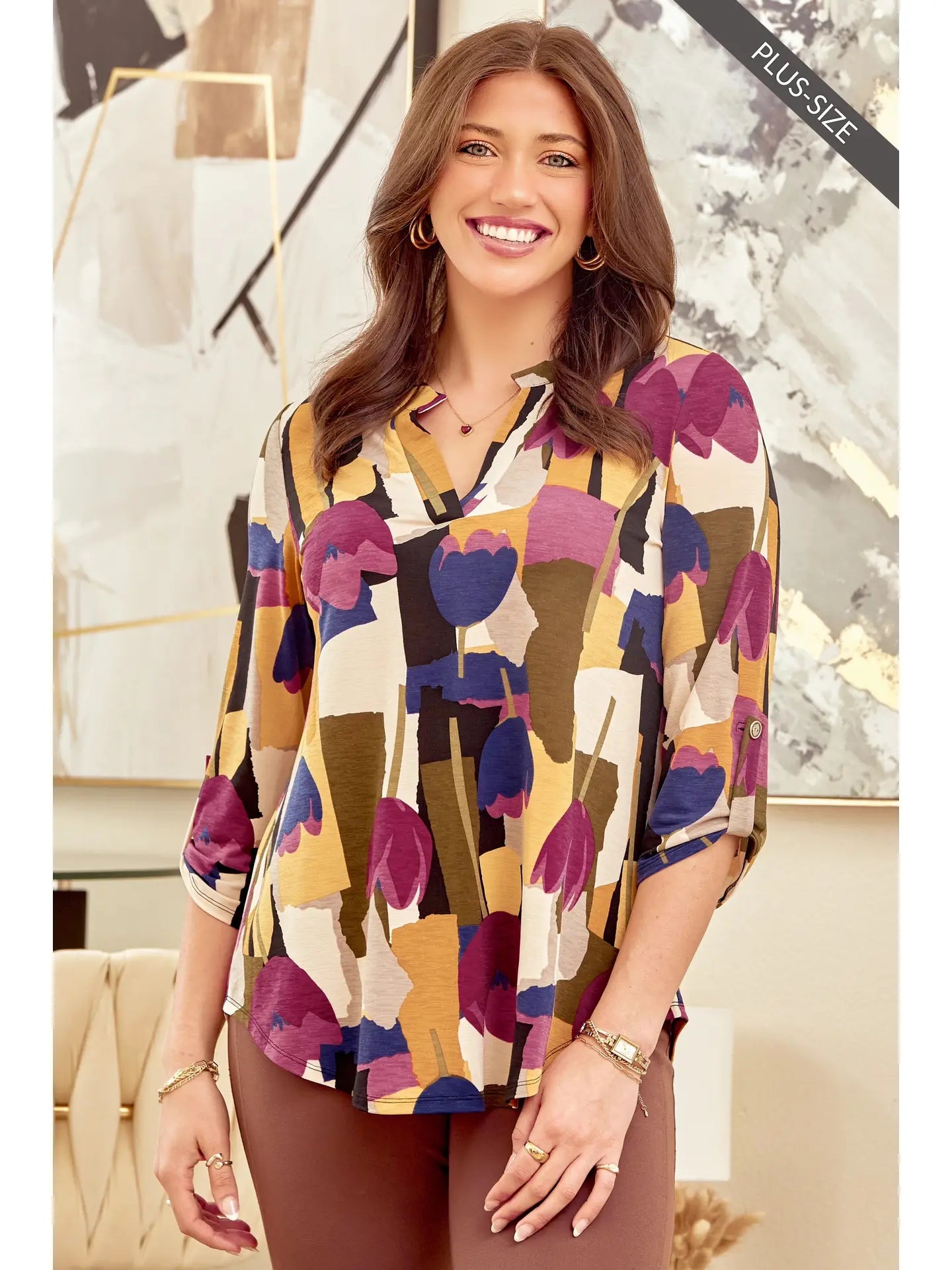 Plus Size Multicolor Lizzy Top