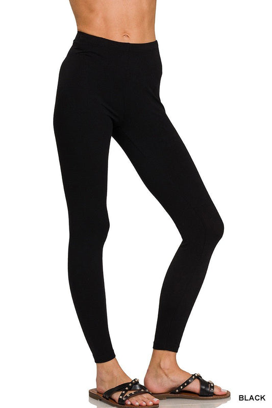 Premium Cotton Full Length Leggings - Amyliz Collections
