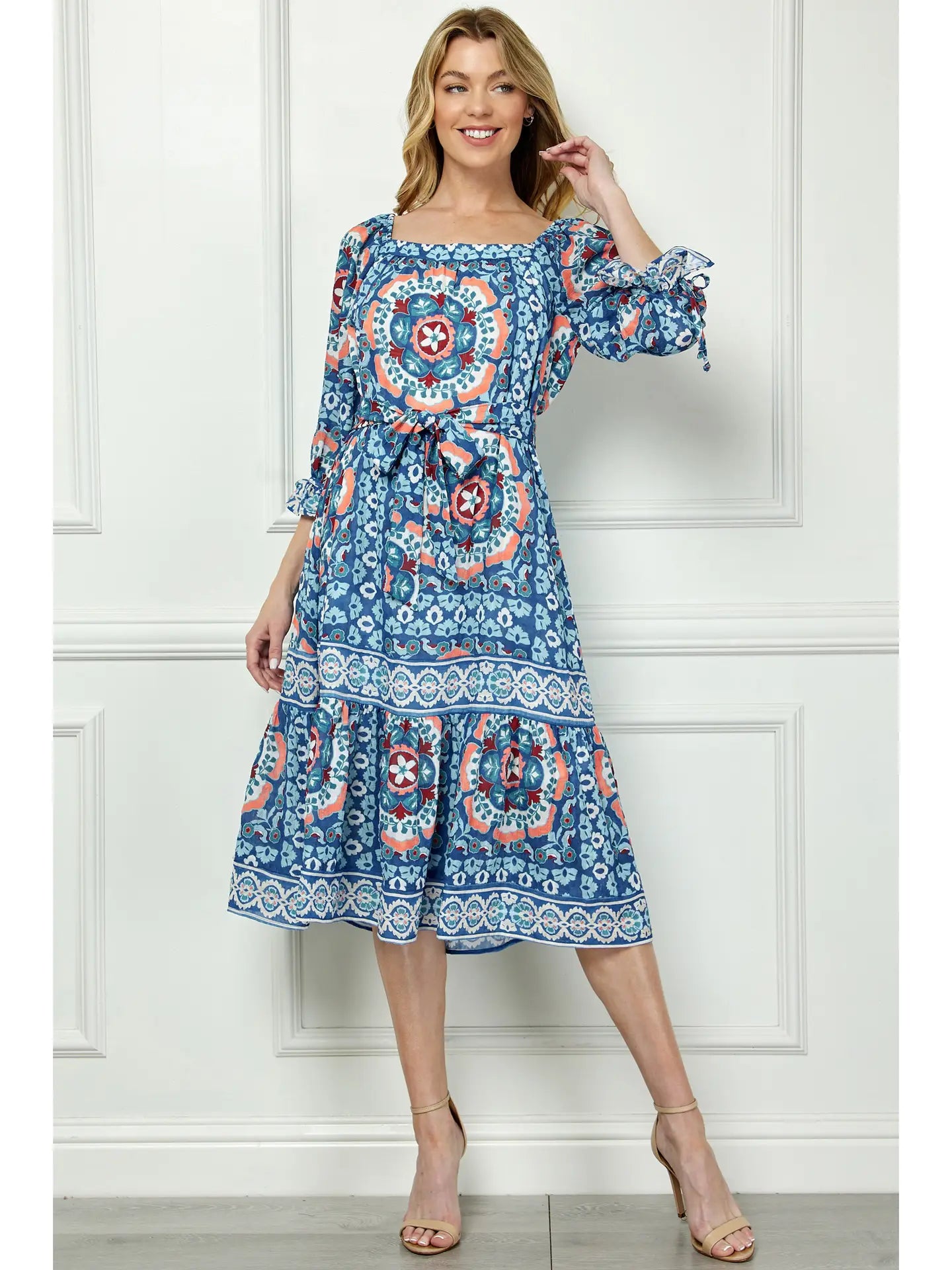Printed Peasant Dress Amyliz Collections Printed Peasant Dress Amyliz Collections