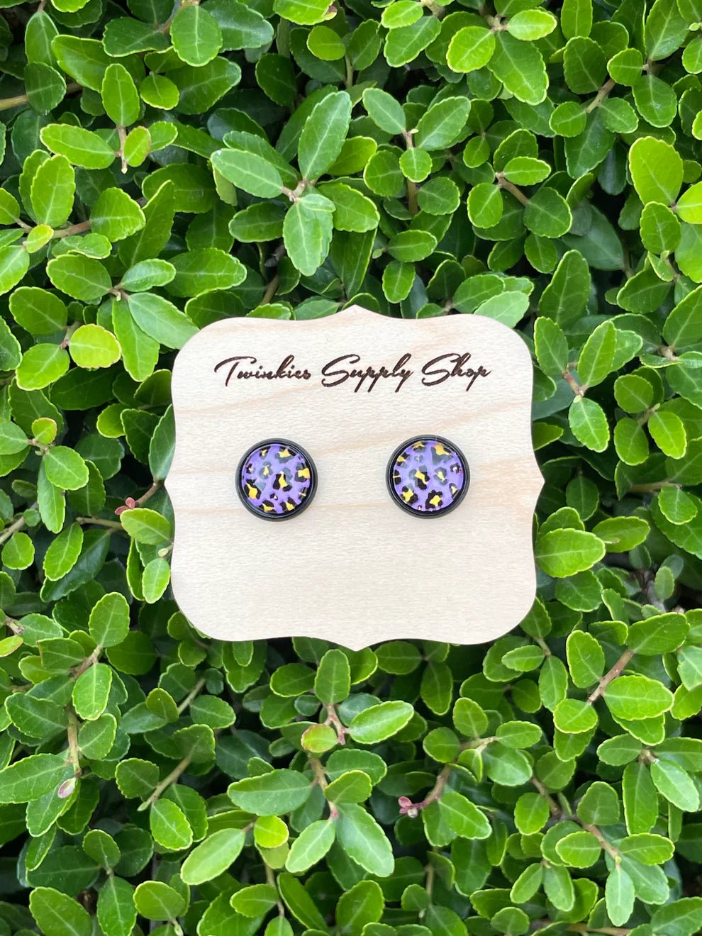 Purple leopard earrings - Amyliz Collections