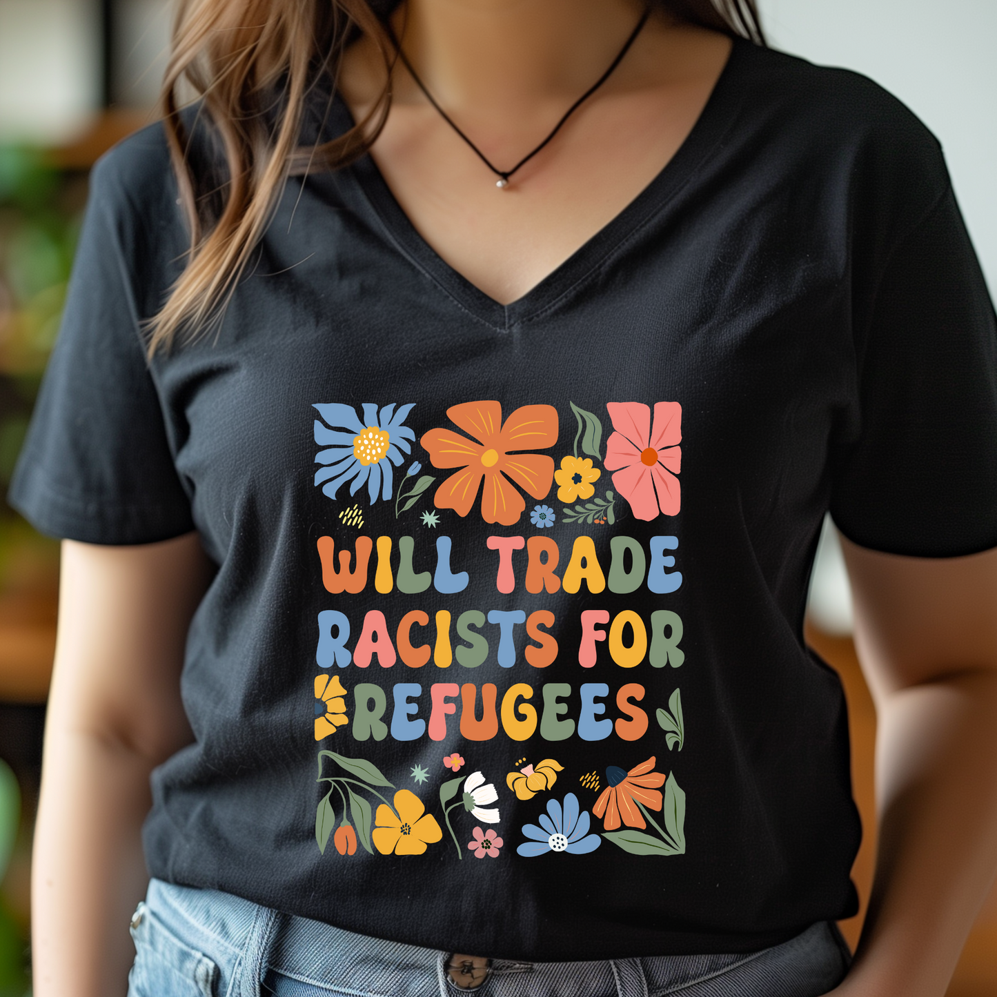 Racists for Refugees V-Neck