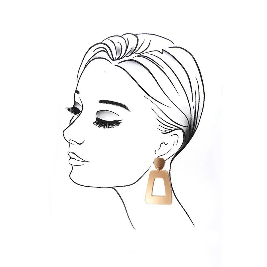 Rectangle Matte Drop Earrings - Amyliz Collections
