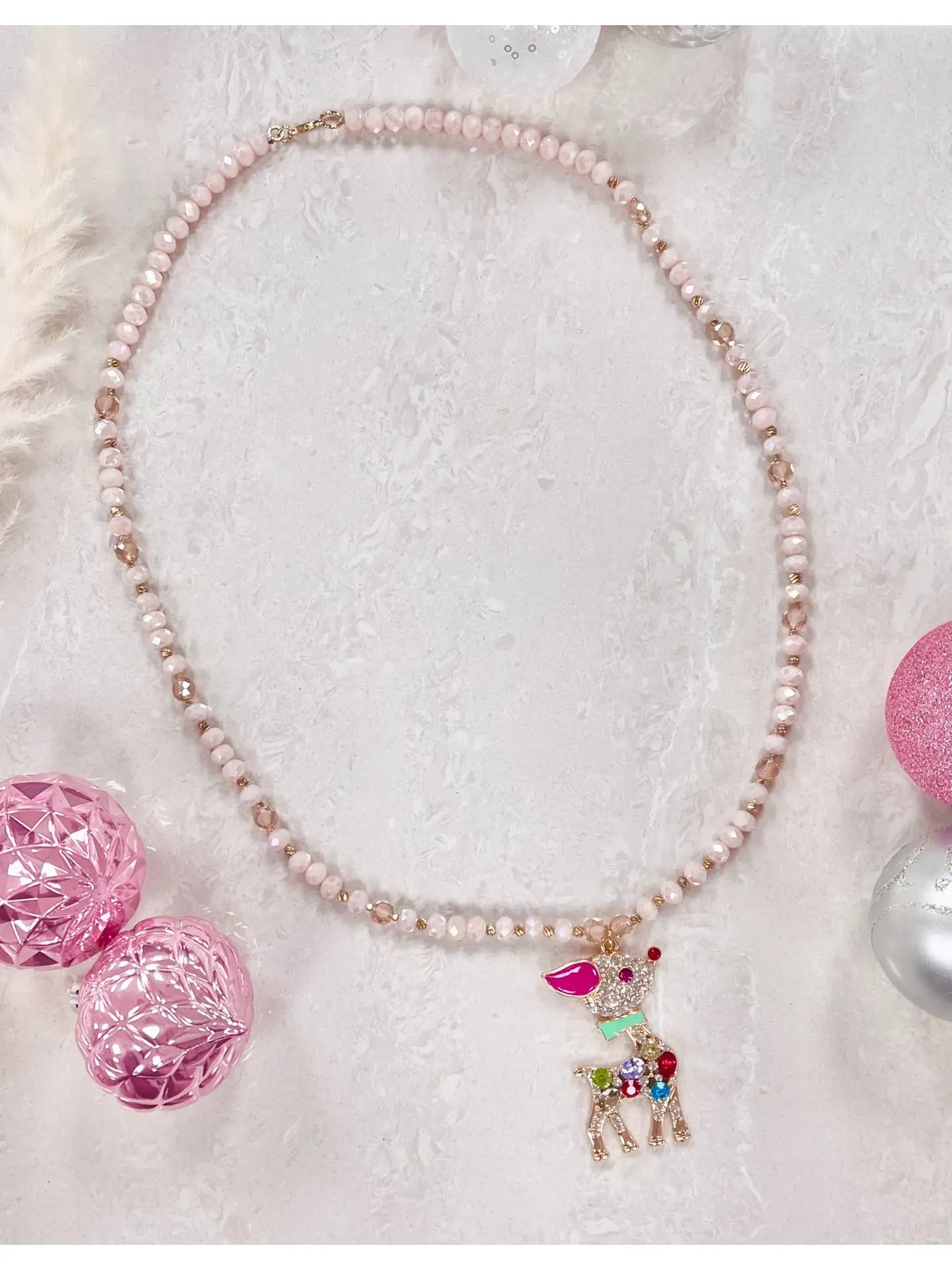 Reindeer Beaded Necklace - Amyliz Collections