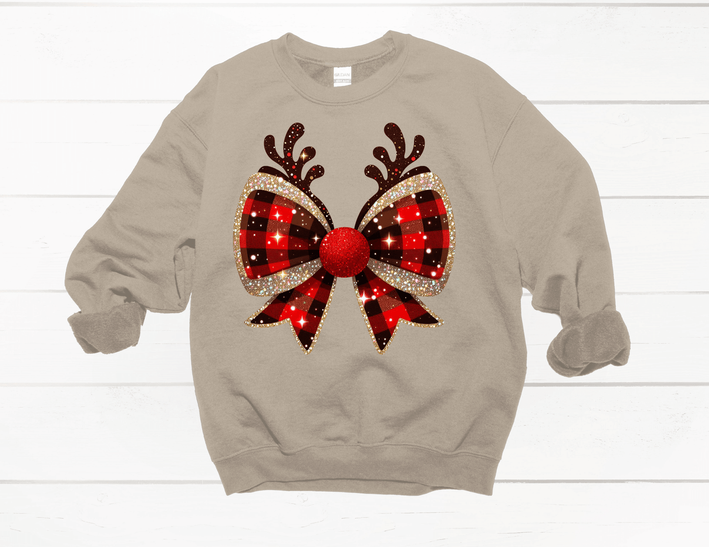 Reindeer Bow Crewneck - Amyliz Collections