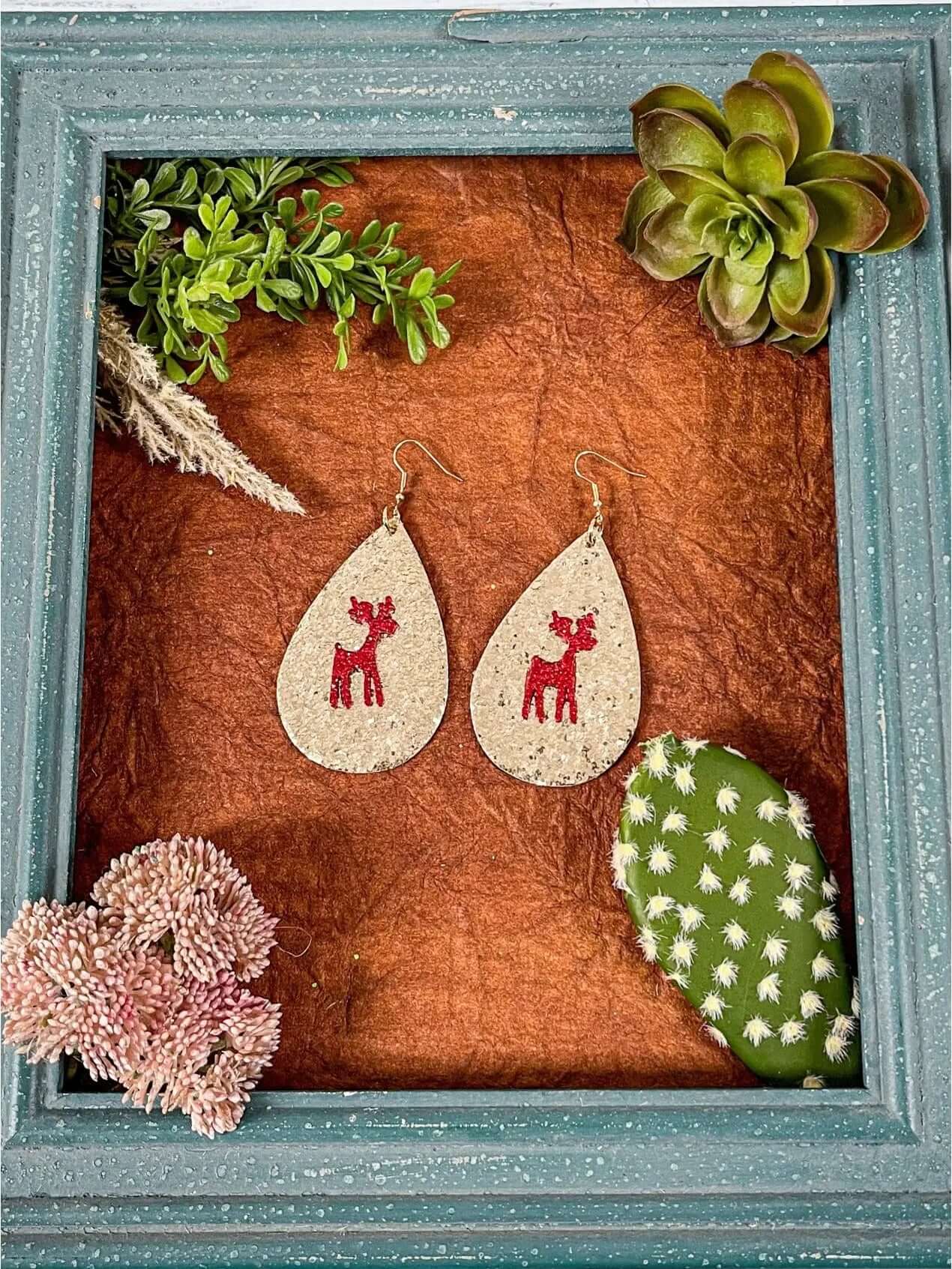 Reindeer Wonderland Beaded Teardrop Earrings - Amyliz Collections
