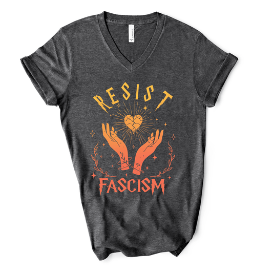 Resist Fascism V - Neck - Amyliz Collections