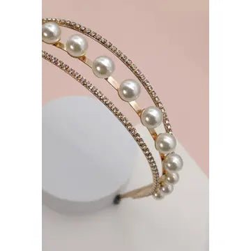 Rhinestone Pearl Headband - Amyliz Collections