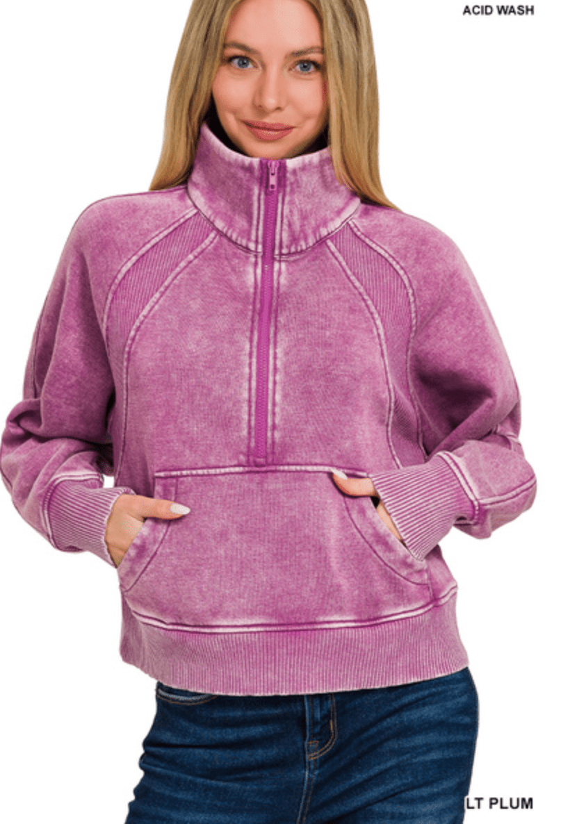 Acid Wash Pullover - Amyliz Collections