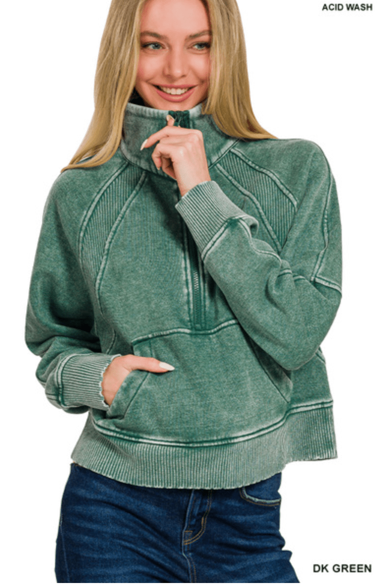 Acid Wash Pullover - Amyliz Collections