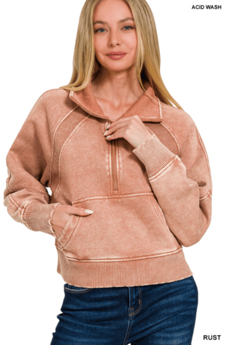 Acid Wash Pullover - Amyliz Collections
