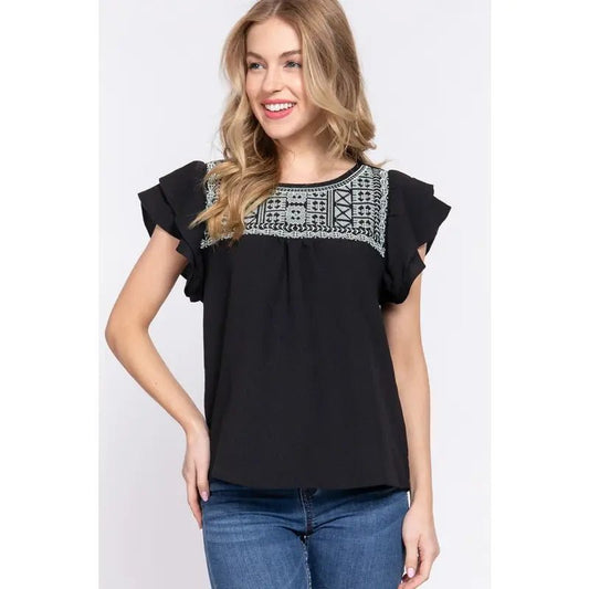 Moonflower Yoke Top - Amyliz Collections