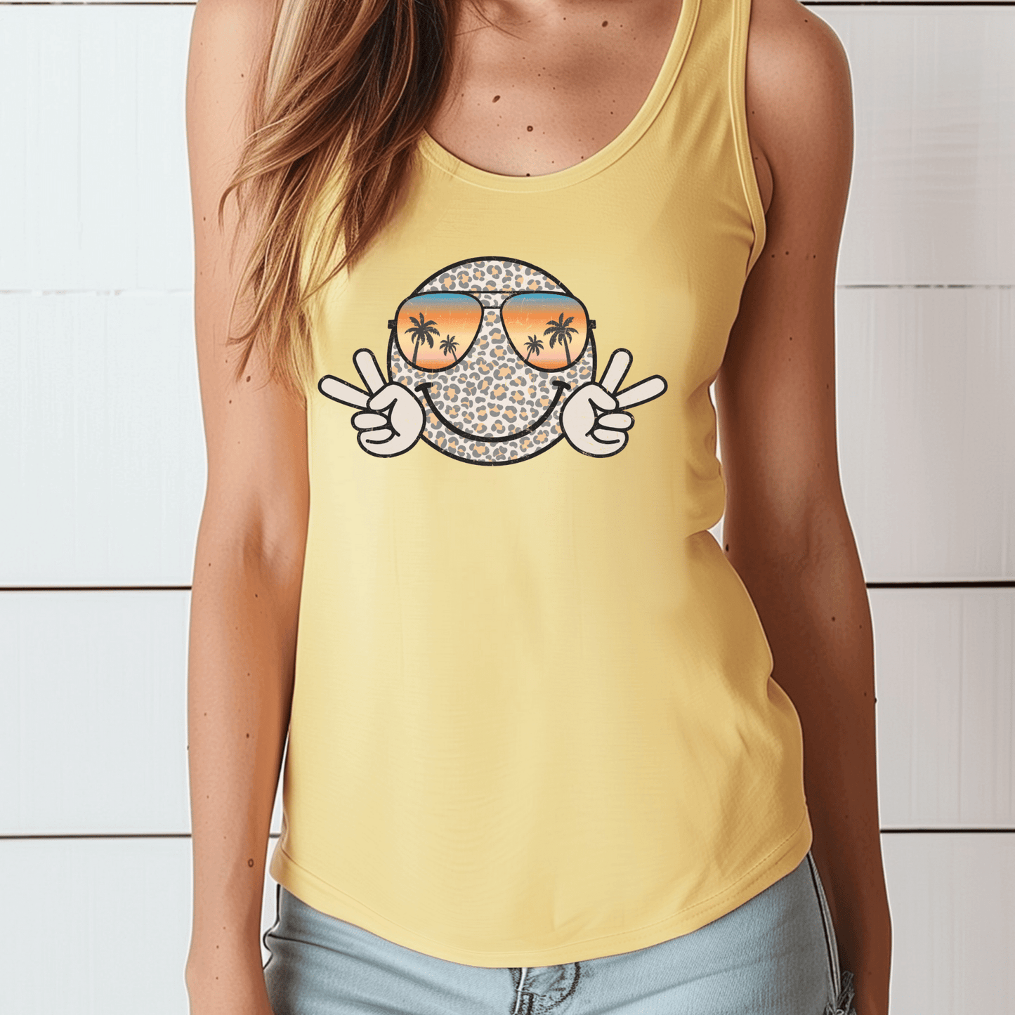 Yellow Smiley Tank Top - Amyliz Collections