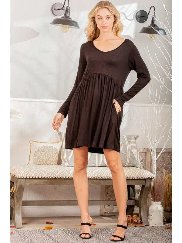 Solid Black Dress - Amyliz Collections