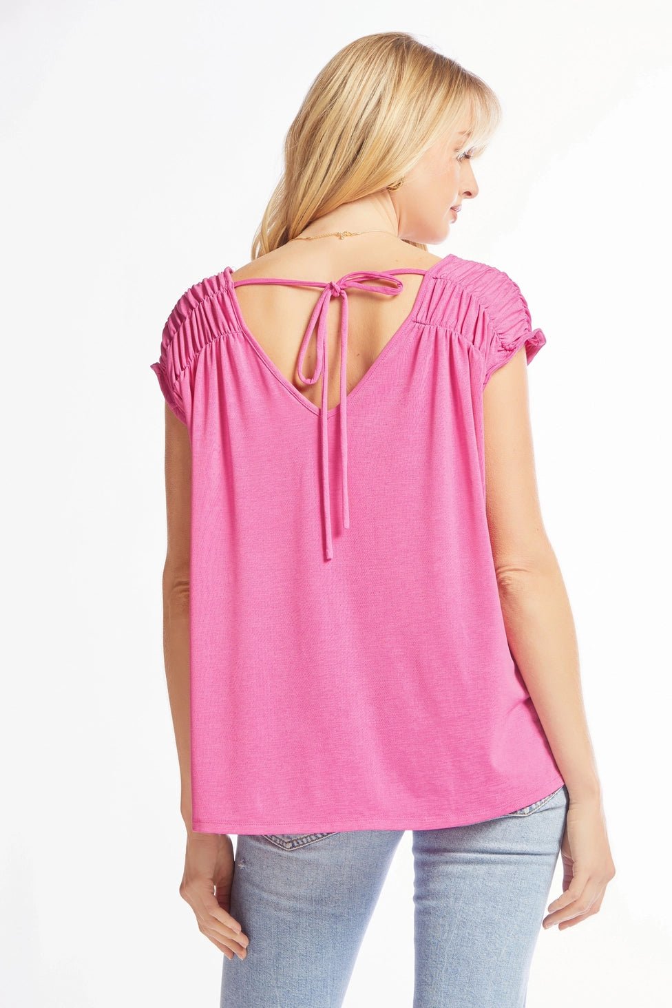 Solid Wrinkle Free Top with Dolman Sleeves: Magenta - Amyliz Collections