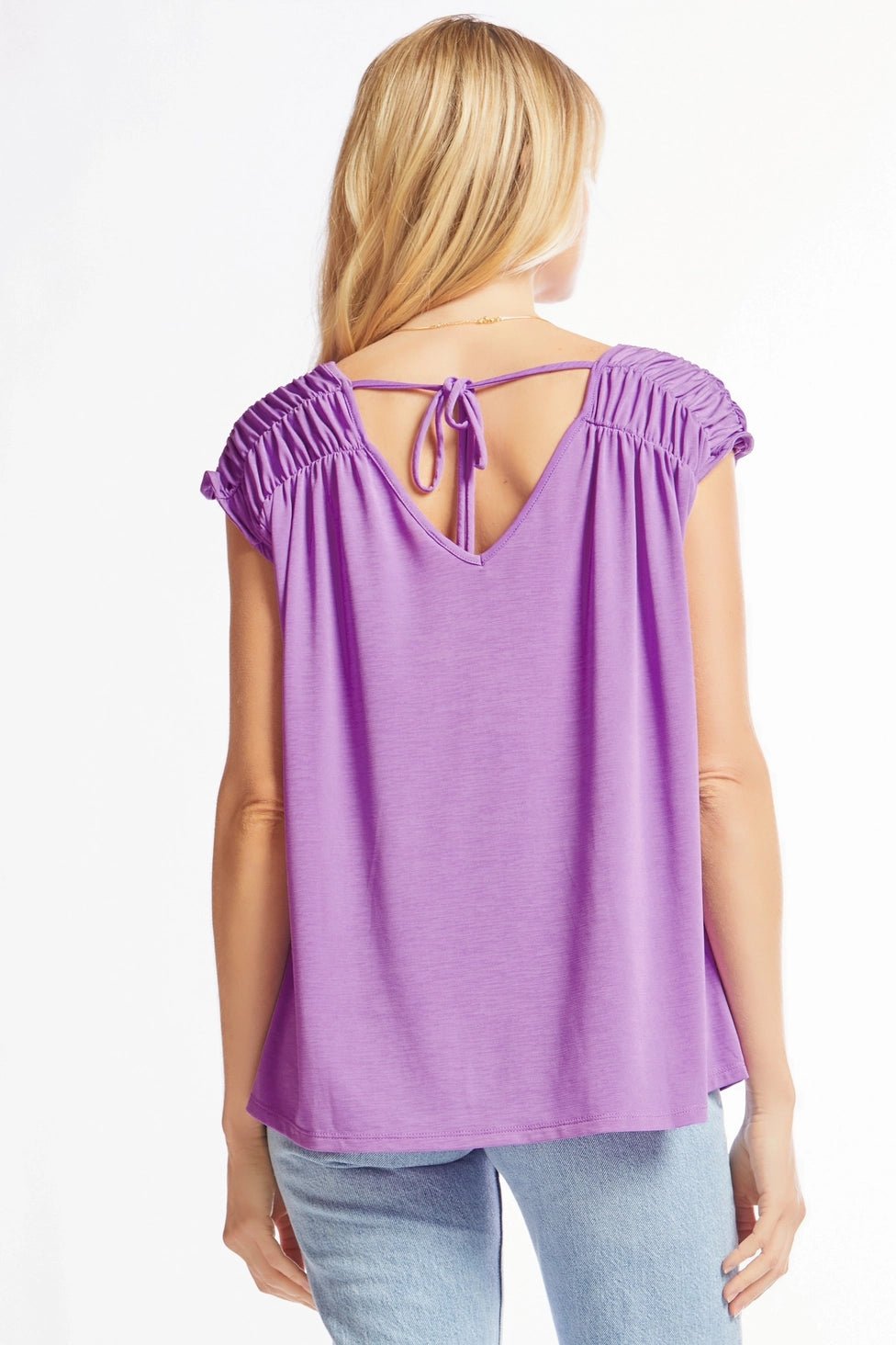 Solid Wrinkle Free Top with Dolman Sleeves: Lavender - Amyliz Collections