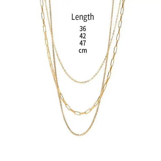 Stainless Steel Layered Necklace - Amyliz Collections
