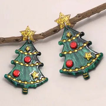 Star Glitter Tree Earrings - Amyliz Collections
