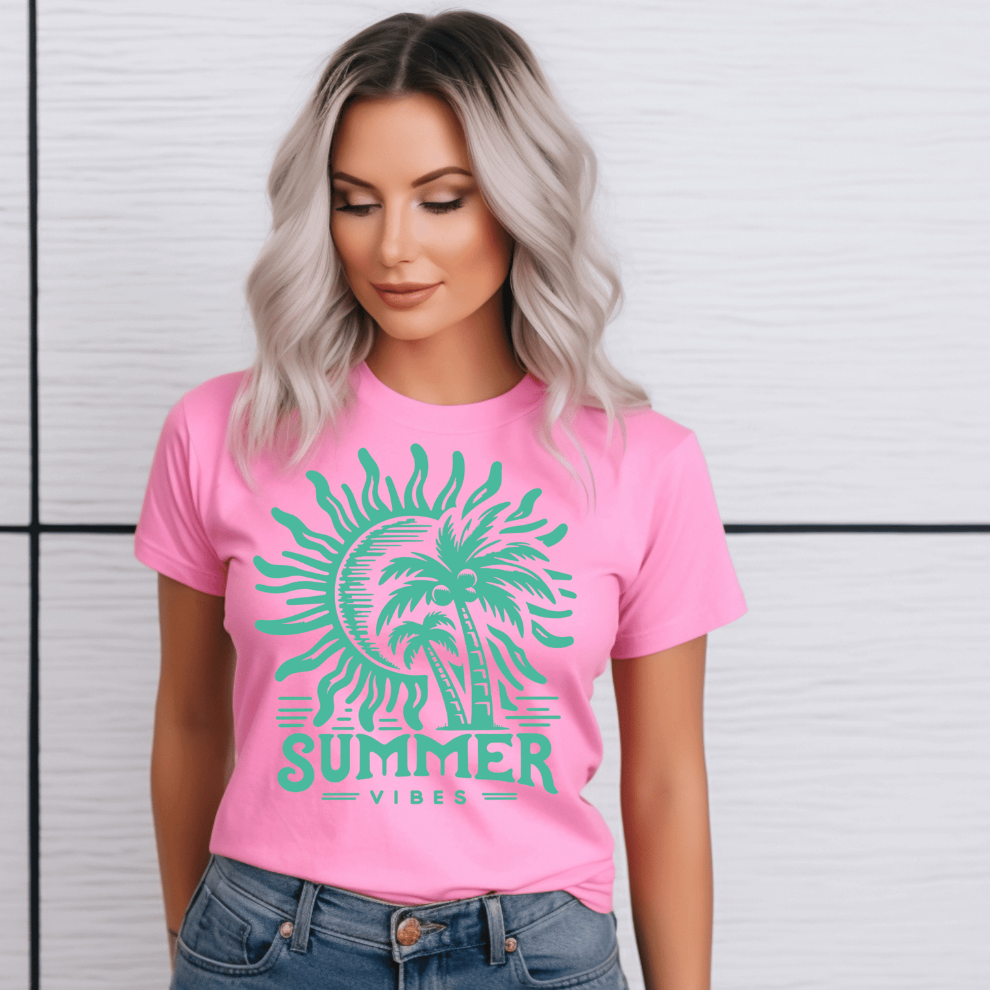 Summer Vibes Pink Tee - Amyliz Collections