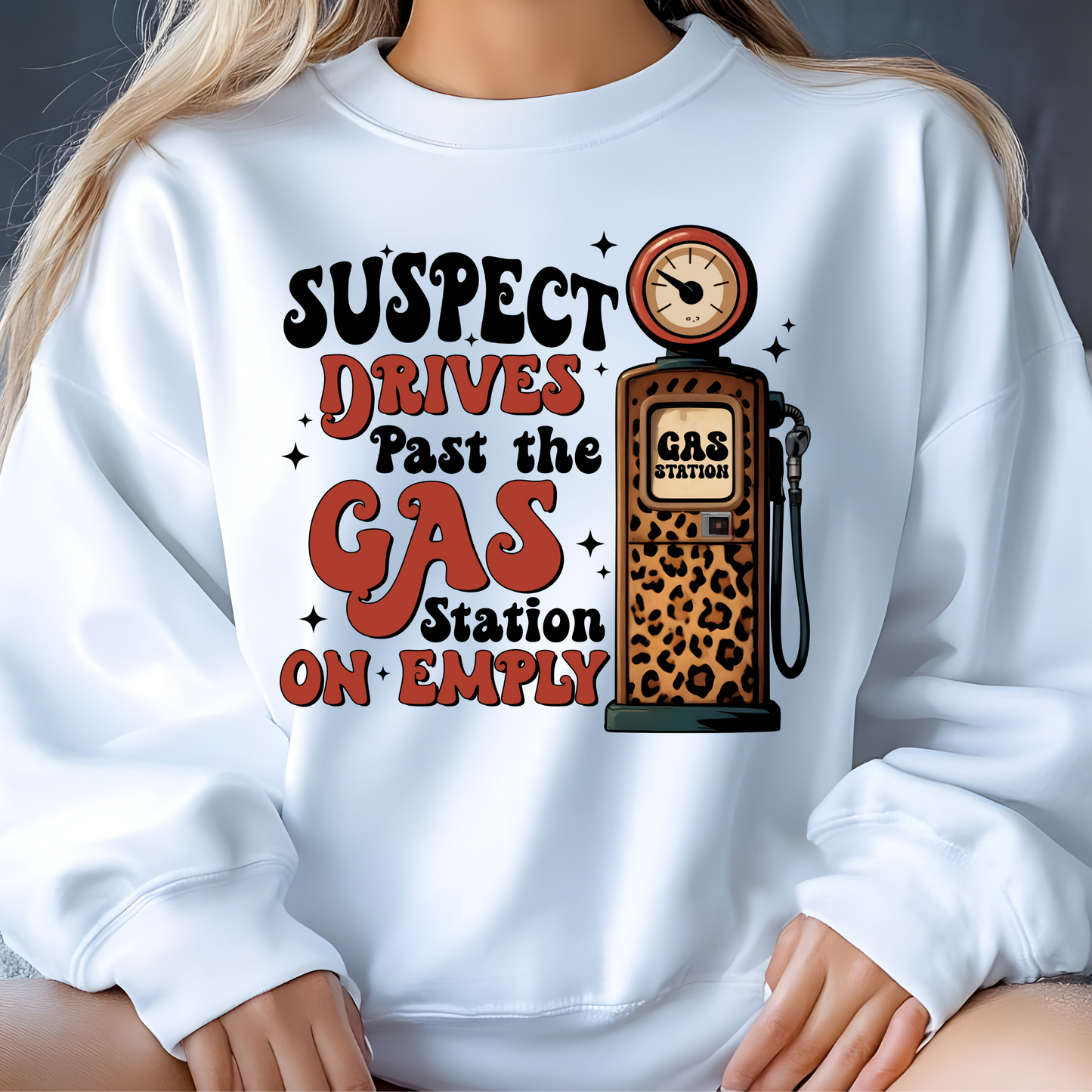 Suspect Empty Gas Tank Crewneck