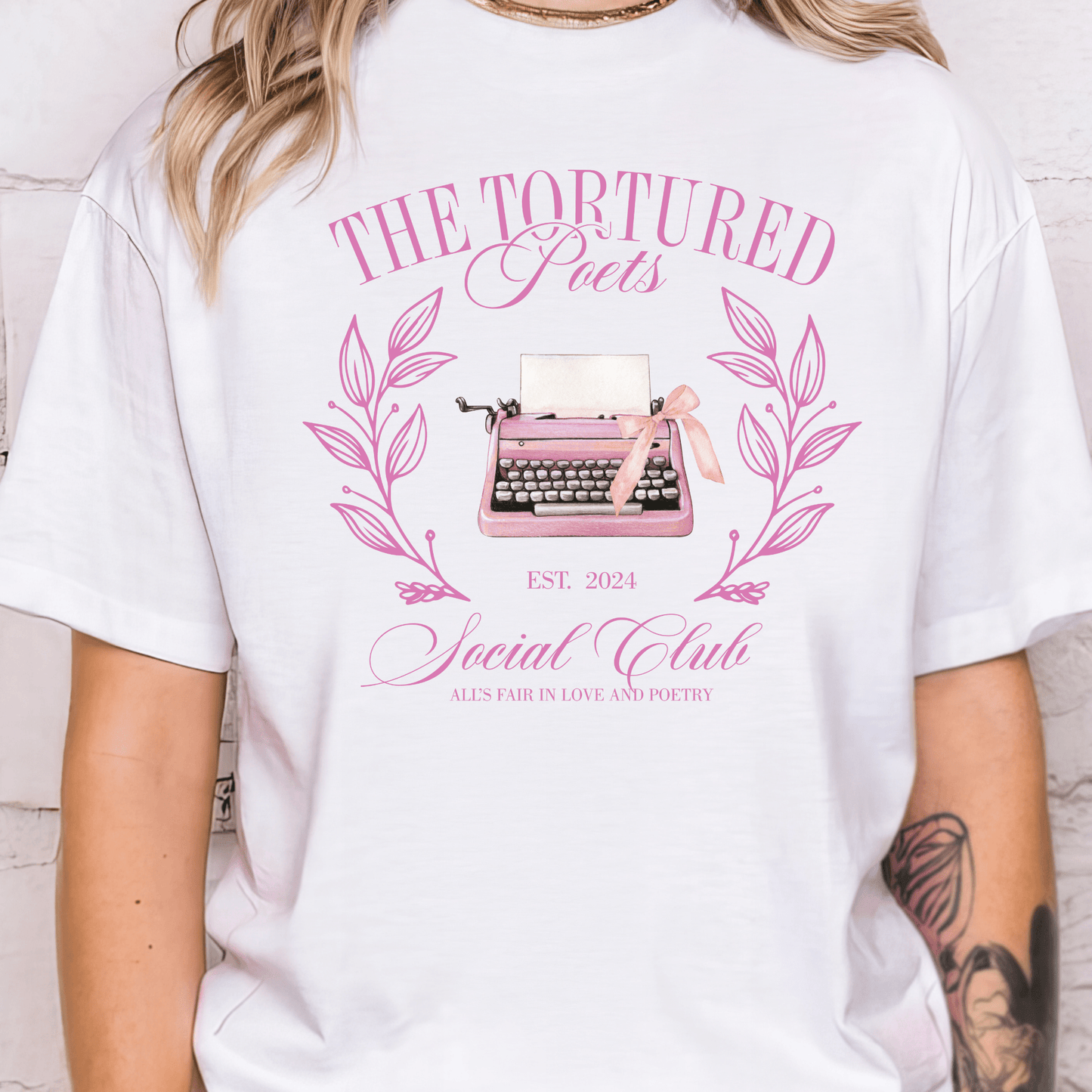 Tortured Poets White Tee - Amyliz Collections