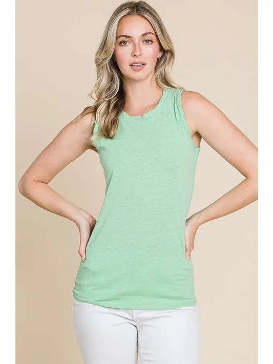 Twist Neck Band Halter Tank Top - Mint - Amyliz Collections