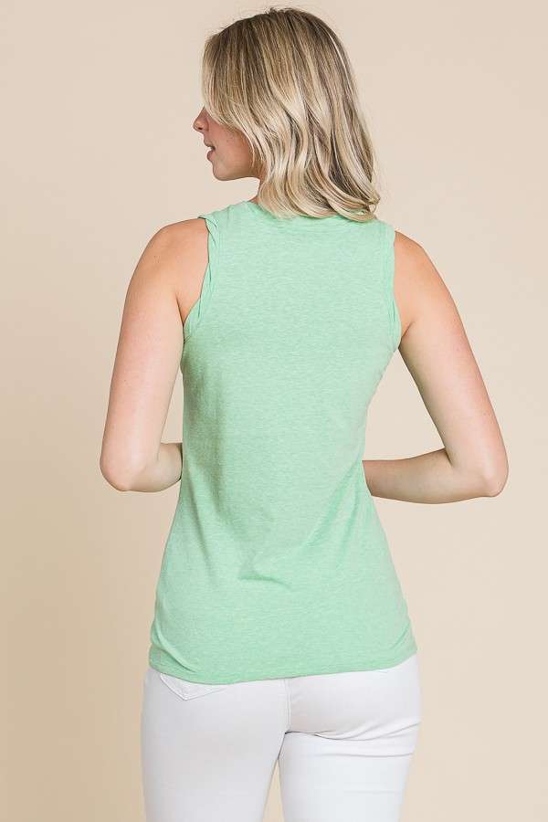 Twist Neck Band Halter Tank Top - Mint - Amyliz Collections