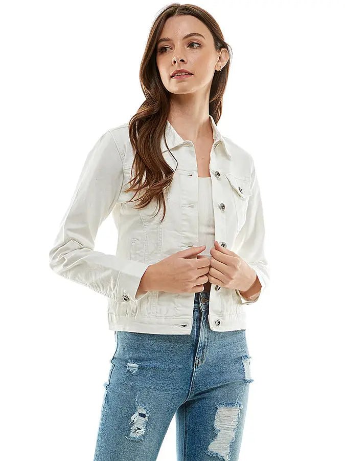White Denim Jacket - Amyliz Collections