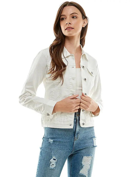 White Denim Jacket - Amyliz Collections