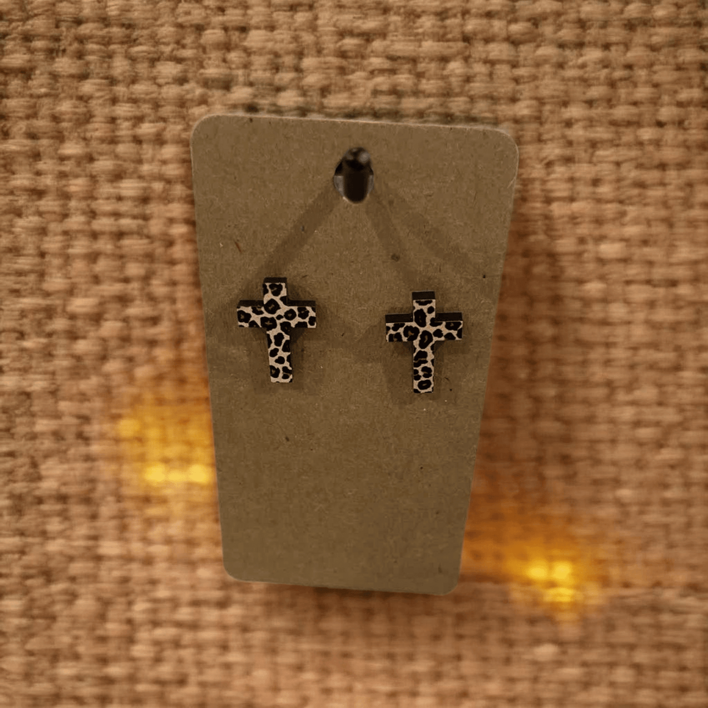 Leopard Cross Acrylic Earrings - Amyliz Collections