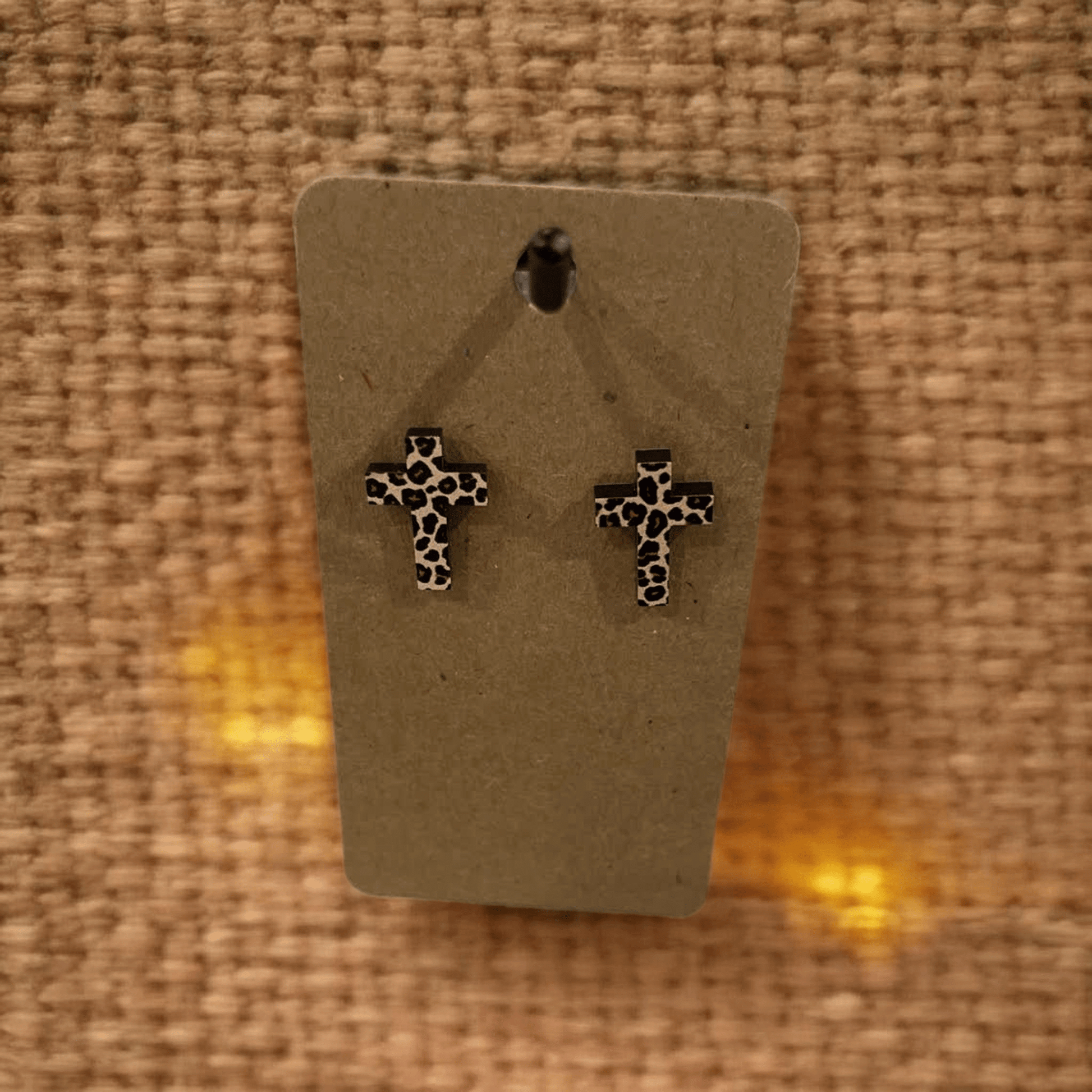 Leopard Cross Acrylic Earrings - Amyliz Collections