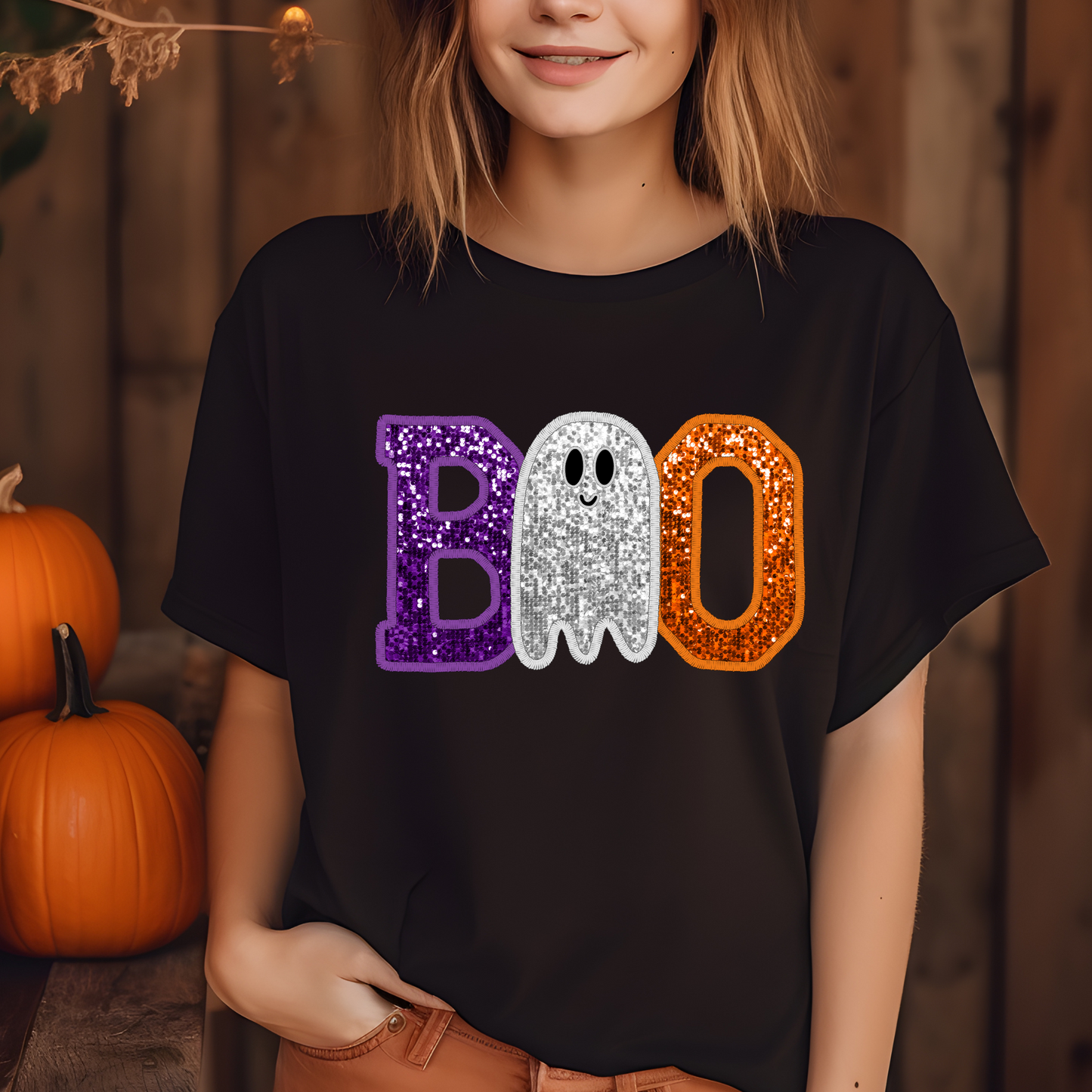 Boo SS Black Tee