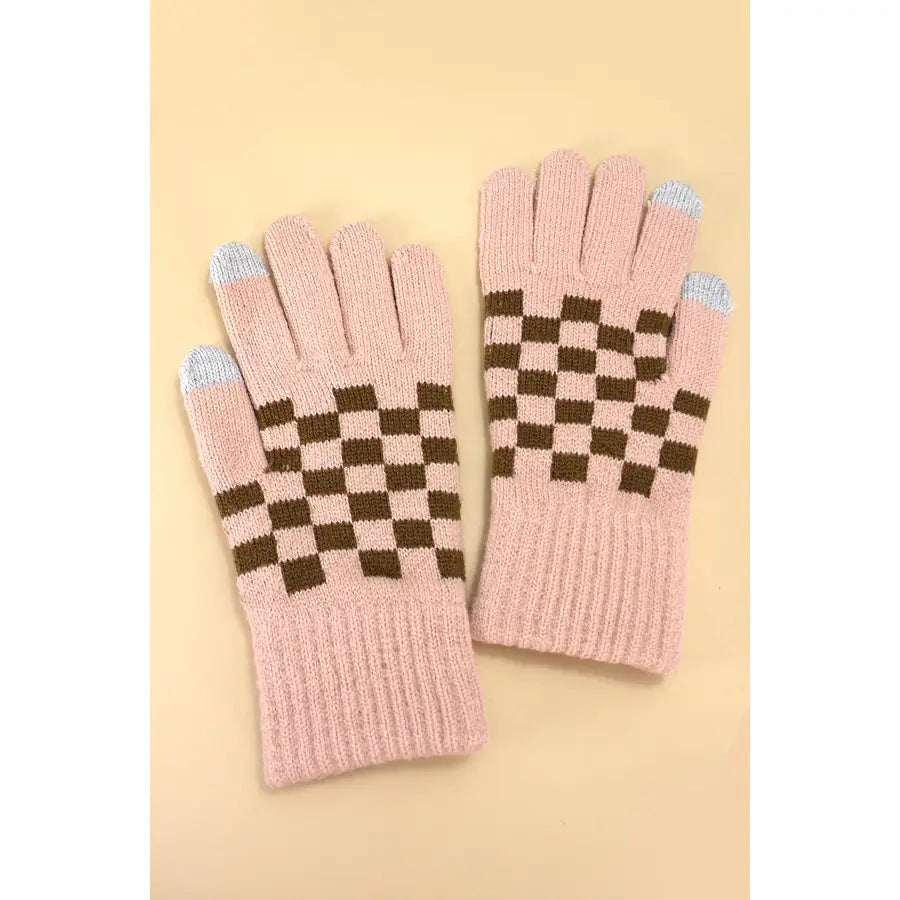 Checker Winter Gloves