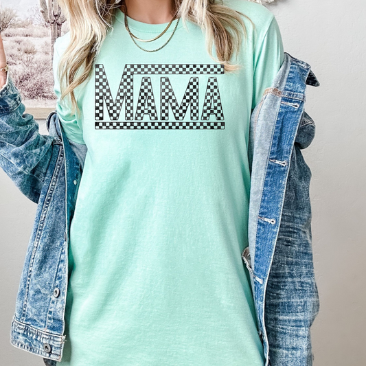 Checkered Mama Mint Tee