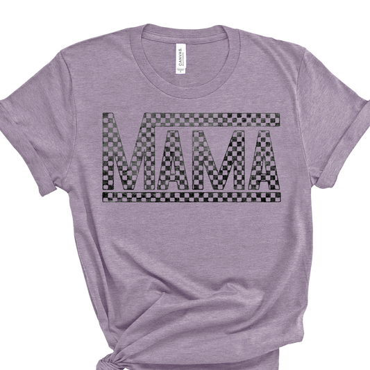 Checkered Mama Purple Tee