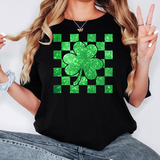 Checkered Clover Tee