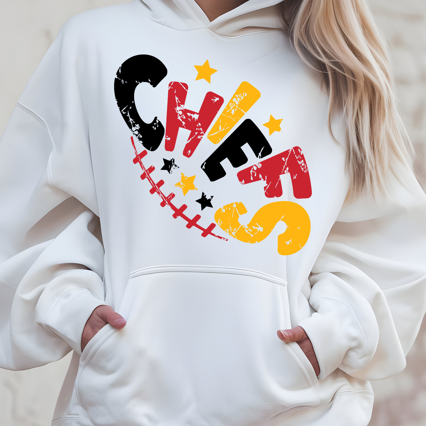 Chiefs Football White Hooded Sweatshirt