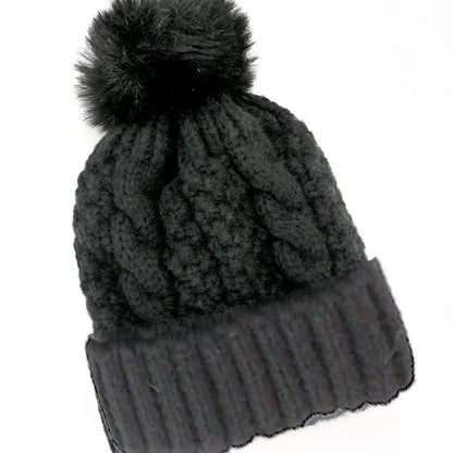 Classic Cable Knot Pom Pom Beanies Hat