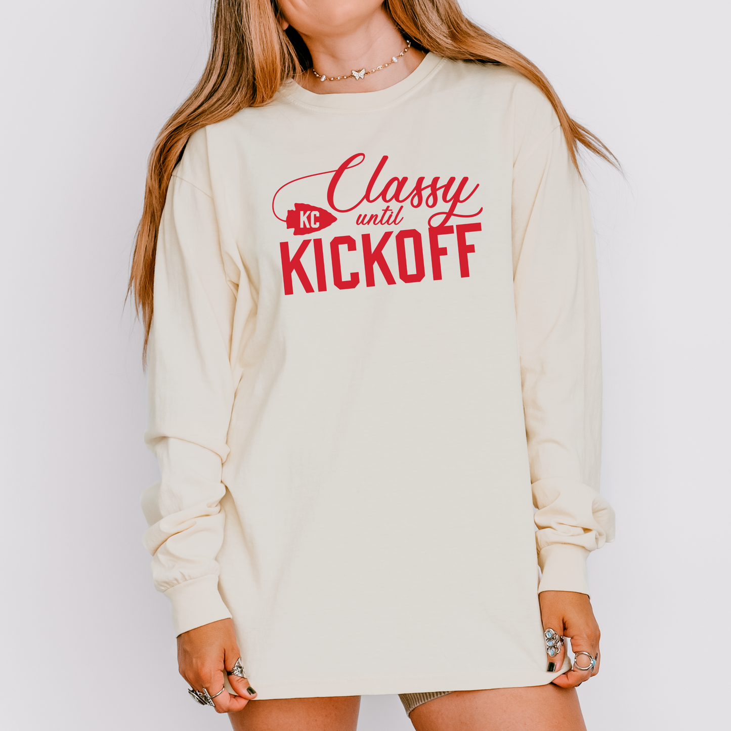 Classy Until Kickoff Long Sleeve Tee