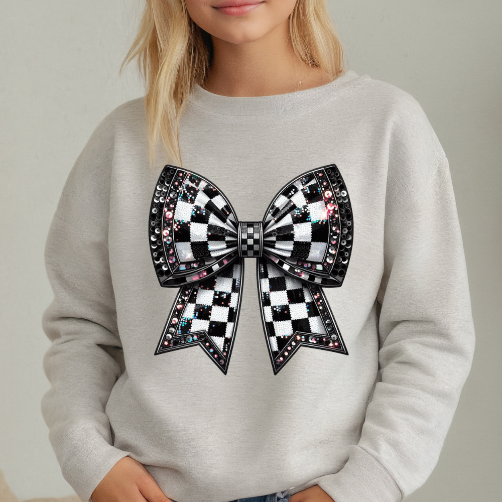 Plaid Coquette Bow Crewneck