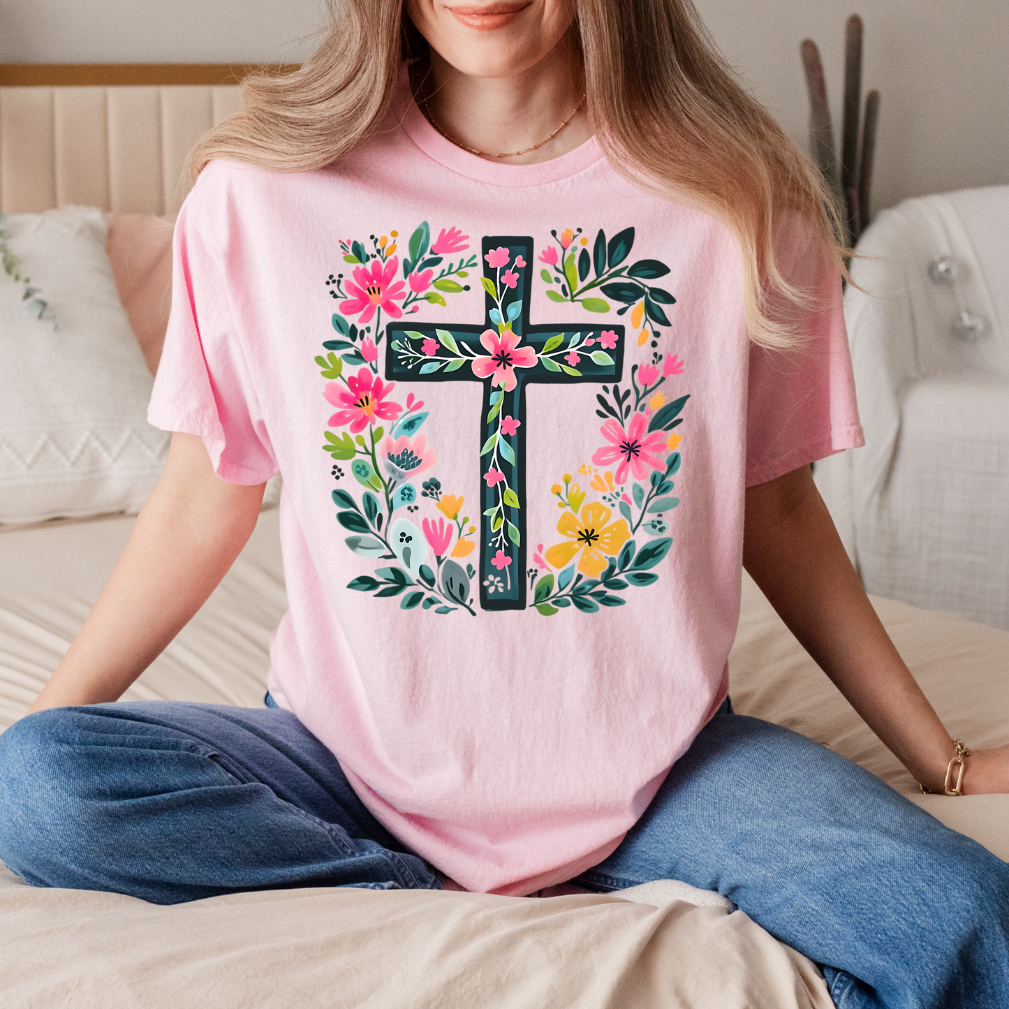 Floral Cross Tee